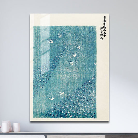 Wes Co Gallery Metal Poster Yatsuo No Tsubaki Blue Lake by Taguchi Tomoki 11" x 17" Home Goods - Artist Edge to edge Metal Art Print