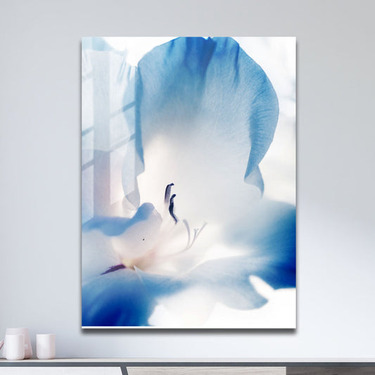 Wes Co Gallery Metal Poster Blue Flower 11" x 17" Home Goods - Nature Border or edge to edge Metal Art Print