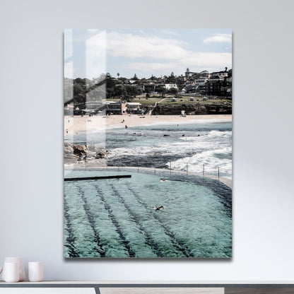 Wes Co Gallery Metal Poster Bronte Baths Waves 11" x 17" Home Goods - Travels Border or edge to edge Metal Art Print