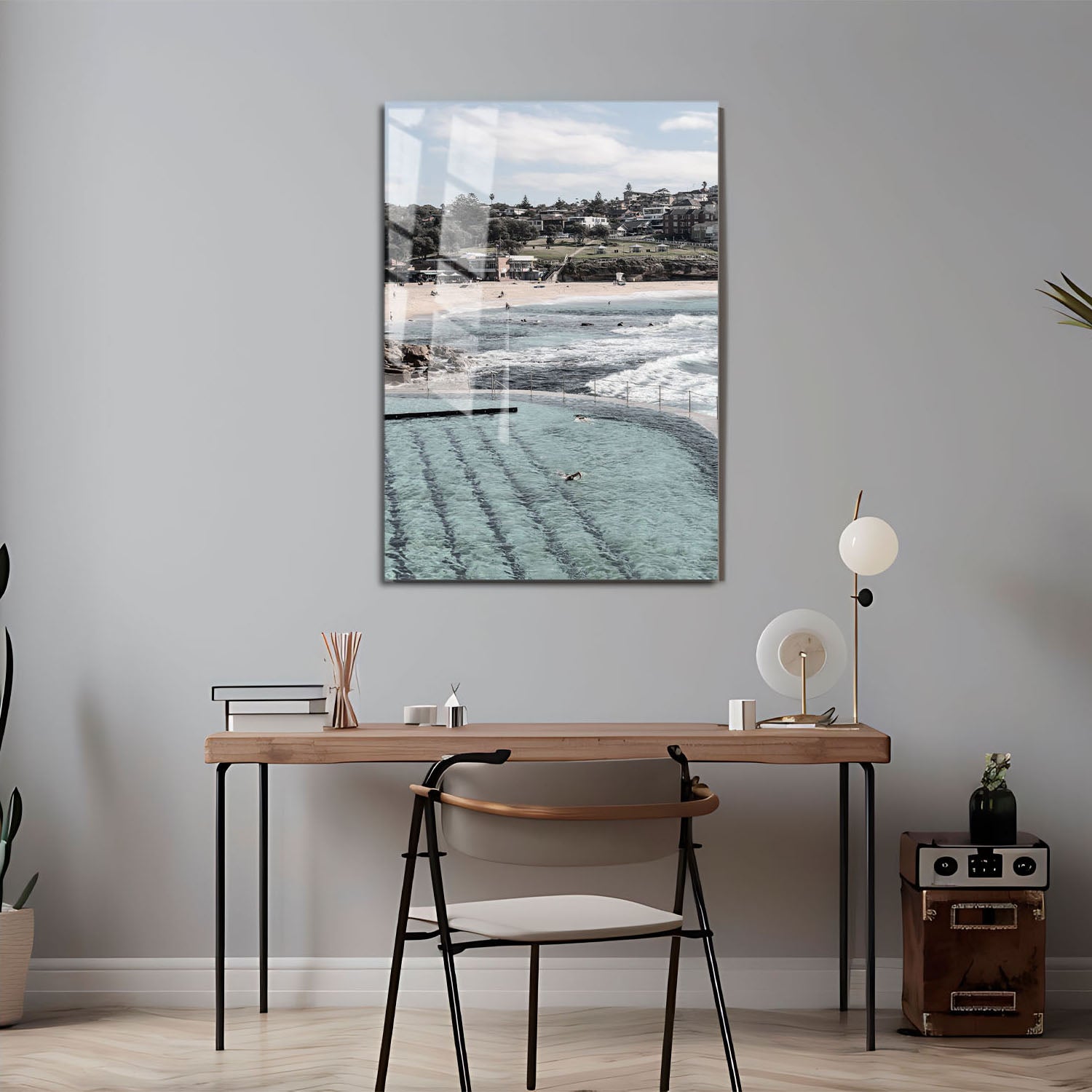 Wes Co Gallery Metal Poster Bronte Baths Waves 11" x 17" Home Goods - Travels Border or edge to edge Metal Art Print