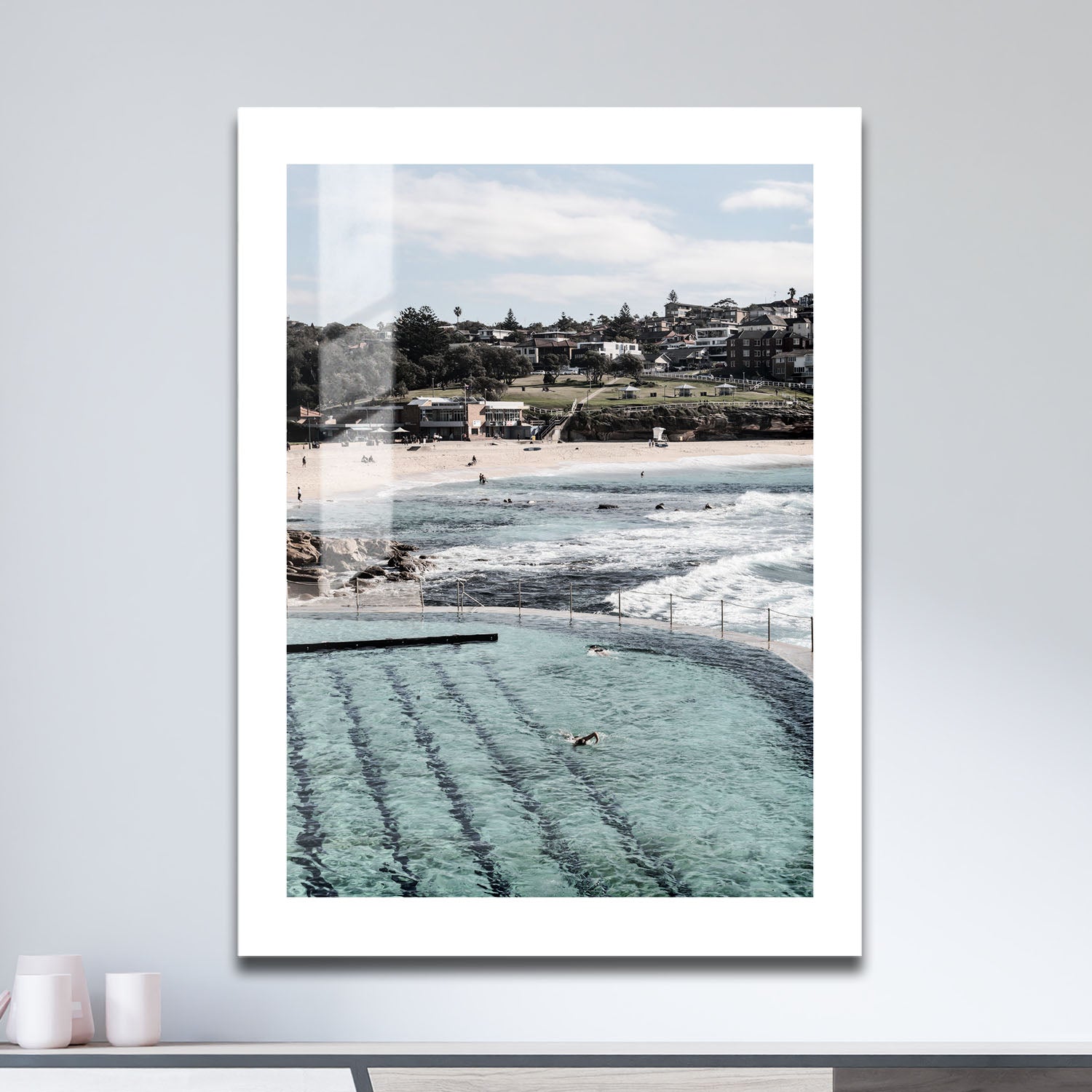 Wes Co Gallery Metal Poster Bronte Baths Waves 16" x 24" Home Goods - Travels Border or edge to edge Metal Art Print