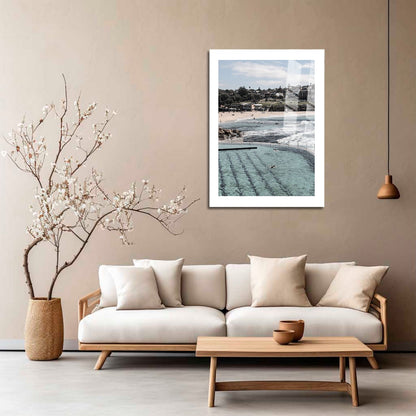 Wes Co Gallery Metal Poster Bronte Baths Waves 16" x 24" Home Goods - Travels Border or edge to edge Metal Art Print