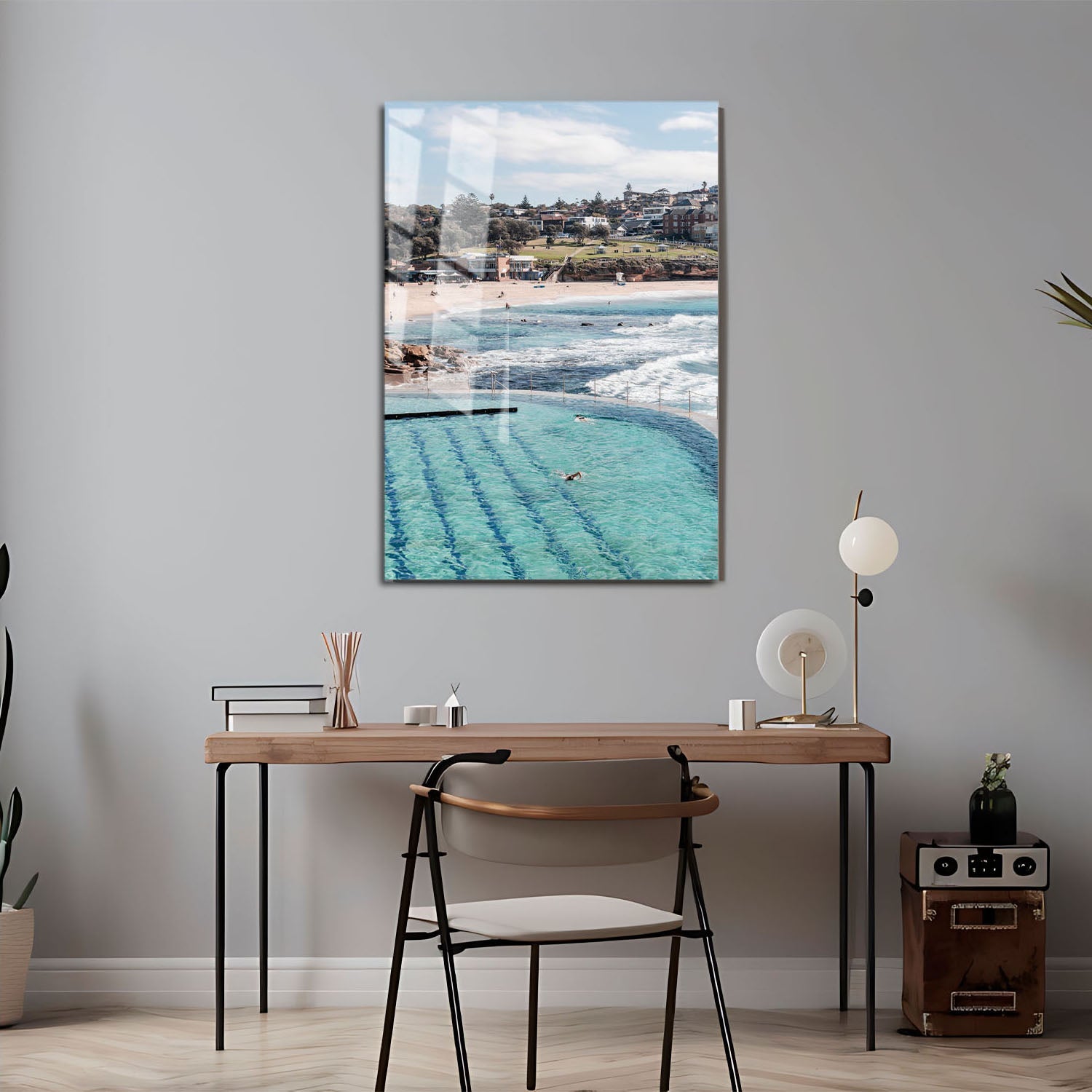 Wes Co Gallery Metal Poster Bronte Baths 11" x 17" Home Goods - Travels Border or edge to edge Metal Art Print