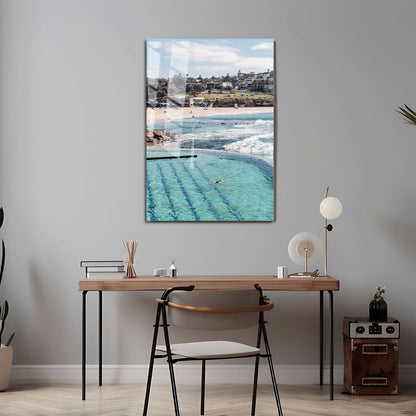 Wes Co Gallery Metal Poster Bronte Baths 11" x 17" Home Goods - Travels Border or edge to edge Metal Art Print