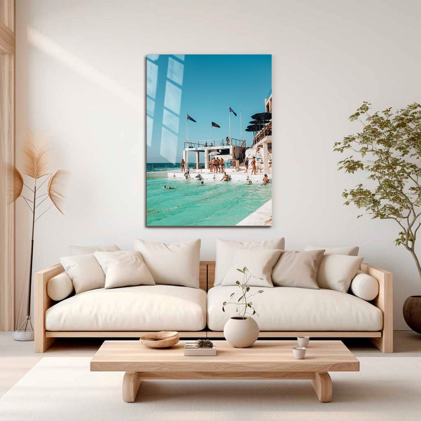 Wes Co Gallery Metal Poster Bondi Icerbergs Swimmers 11" x 17" Home Goods - Travels Border or edge to edge Metal Art Print