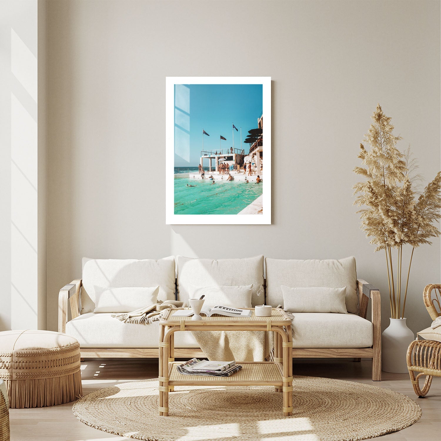 Wes Co Gallery Metal Poster Bondi Icerbergs Swimmers 24" x 36" Home Goods - Travels Border or edge to edge Metal Art Print