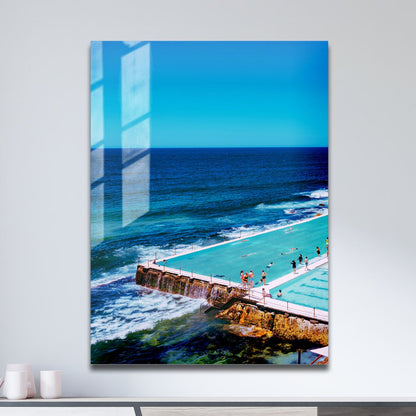 Wes Co Gallery Metal Poster Bondi Icebergs Pool 11" x 17" Home Goods - Travels Border or edge to edge Metal Art Print