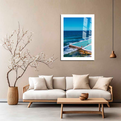 Wes Co Gallery Metal Poster Bondi Icebergs Pool 16" x 24" Home Goods - Travels Border or edge to edge Metal Art Print