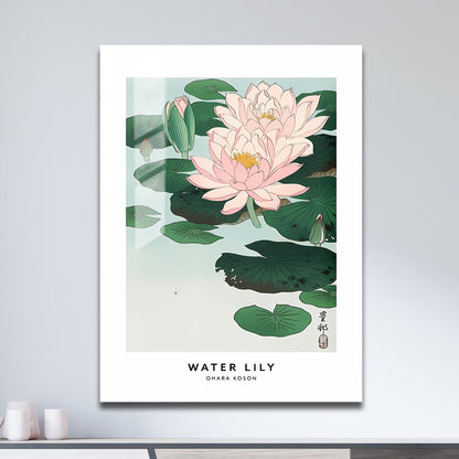 Wes Co Gallery Metal Poster Water Lily Profile by Ohara Koson 11" x 17" Home Goods - Artist Edge to edge Metal Art Print