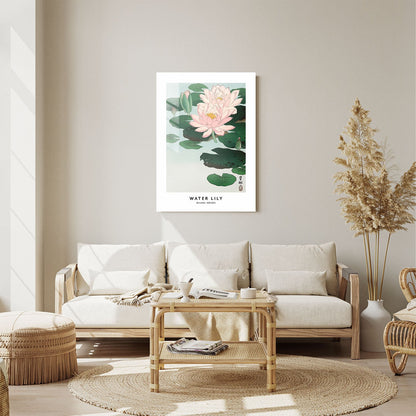 Wes Co Gallery Metal Poster Water Lily Profile by Ohara Koson 11" x 14" Home Goods - Artist Edge to edge Metal Art Print