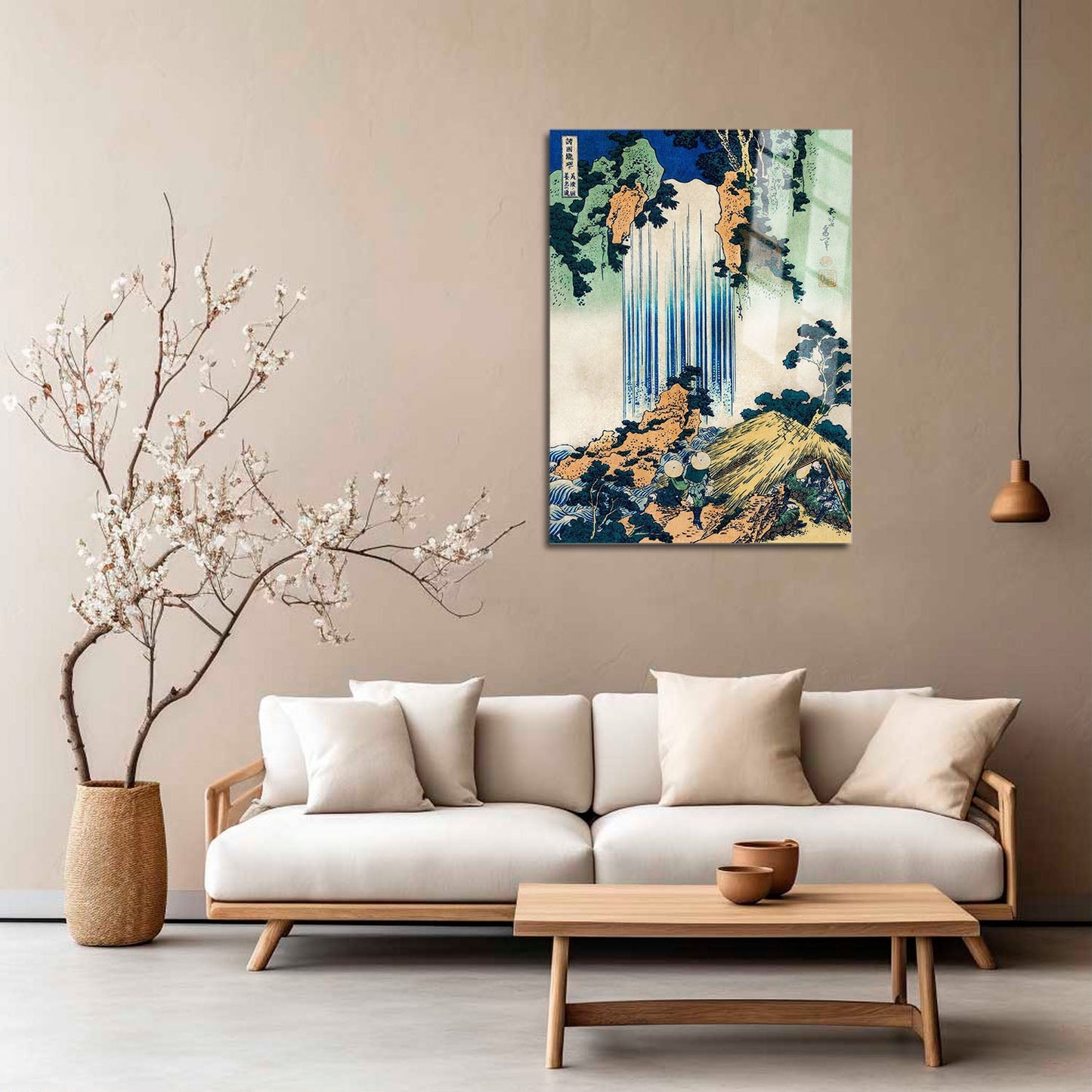 Wes Co Gallery Metal Poster Yoro Waterfall by Katsushika Hokusai 5" x 7" Home Goods - Artist Edge to edge Metal Art Print