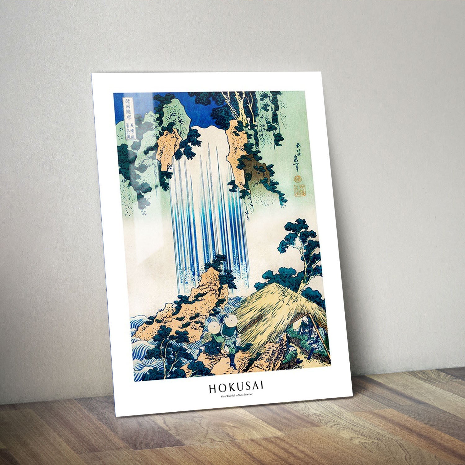 Wes Co Gallery Metal Poster Yoro Waterfall Profile by Katsushika Hokusai 11" x 14" Home Goods - Artist Edge to edge Metal Art Print