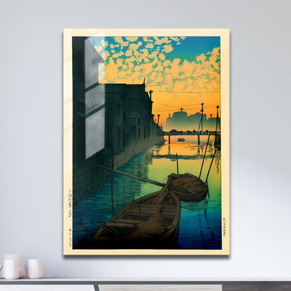 Wes Co Gallery Metal Poster Morning at Onegishi by Kawase Hasui 11" x 17" Home Goods - Artist Edge to edge Metal Art Print