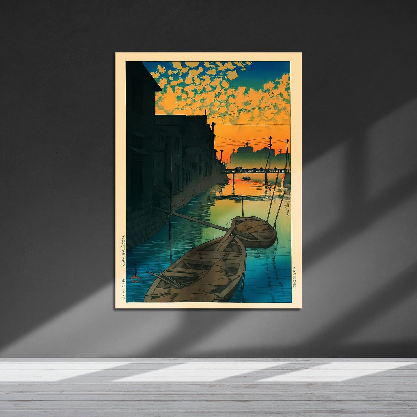 Wes Co Gallery Metal Poster Morning at Onegishi by Kawase Hasui 16" x 24" Home Goods - Artist Edge to edge Metal Art Print