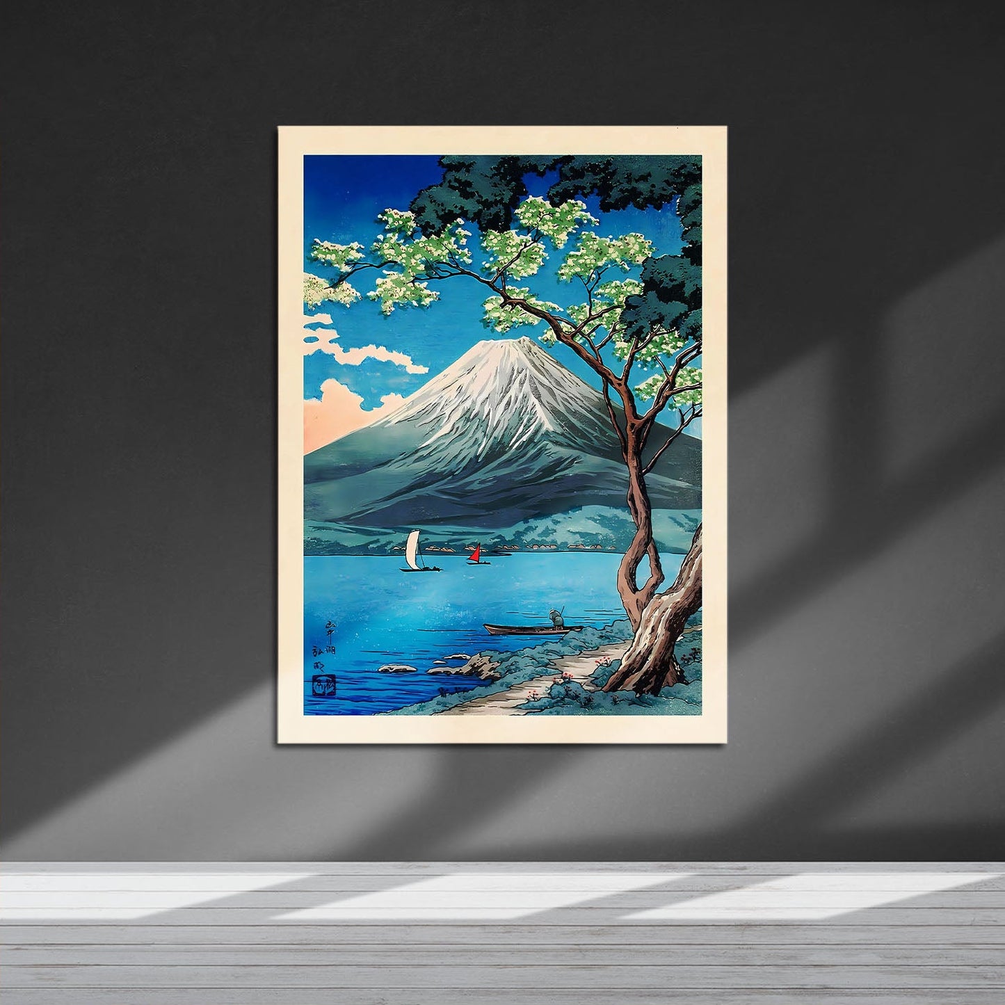 Wes Co Gallery Metal Poster Mount Fuji from Lake Yamanaka by Hiroaki Takahashi 16" x 24" Home Goods - Artist Edge to edge Metal Art Print