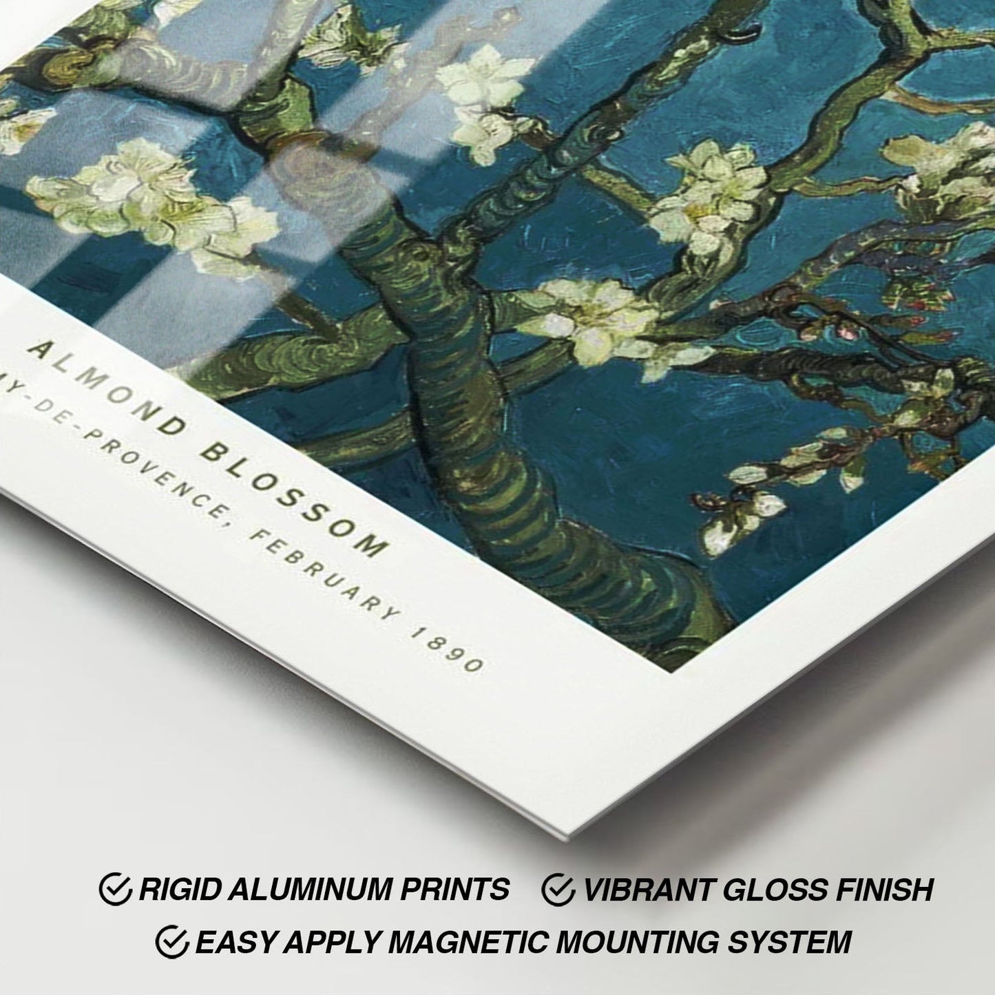 Wes Co Gallery Metal Poster Almond Blossom by Vincent Van Gogh 11" x 17" Home Goods - Artist Edge to edge Metal Art Print