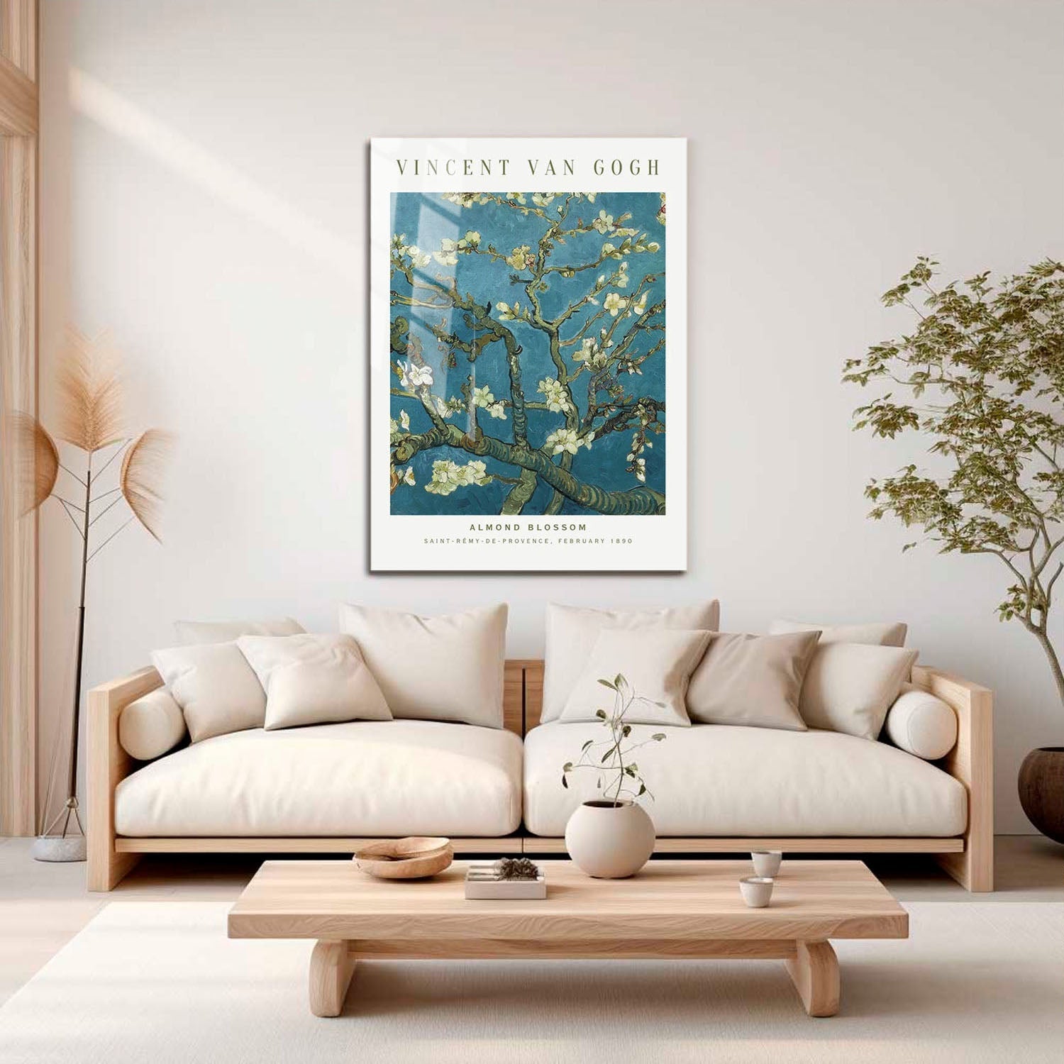 Wes Co Gallery Metal Poster Almond Blossom by Vincent Van Gogh 16" x 24" Home Goods - Artist Edge to edge Metal Art Print