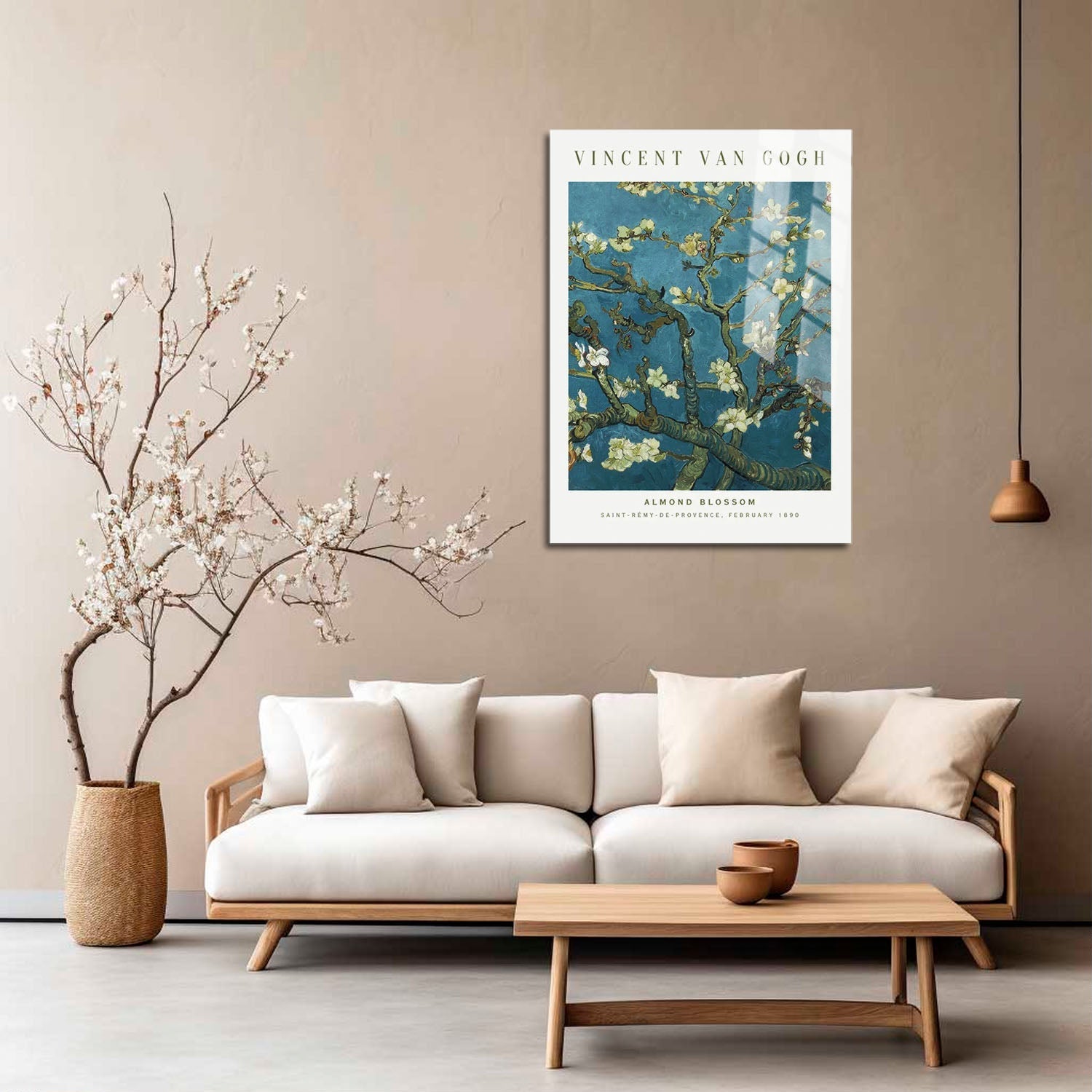 Wes Co Gallery Metal Poster Almond Blossom by Vincent Van Gogh 5" x 7" Home Goods - Artist Edge to edge Metal Art Print