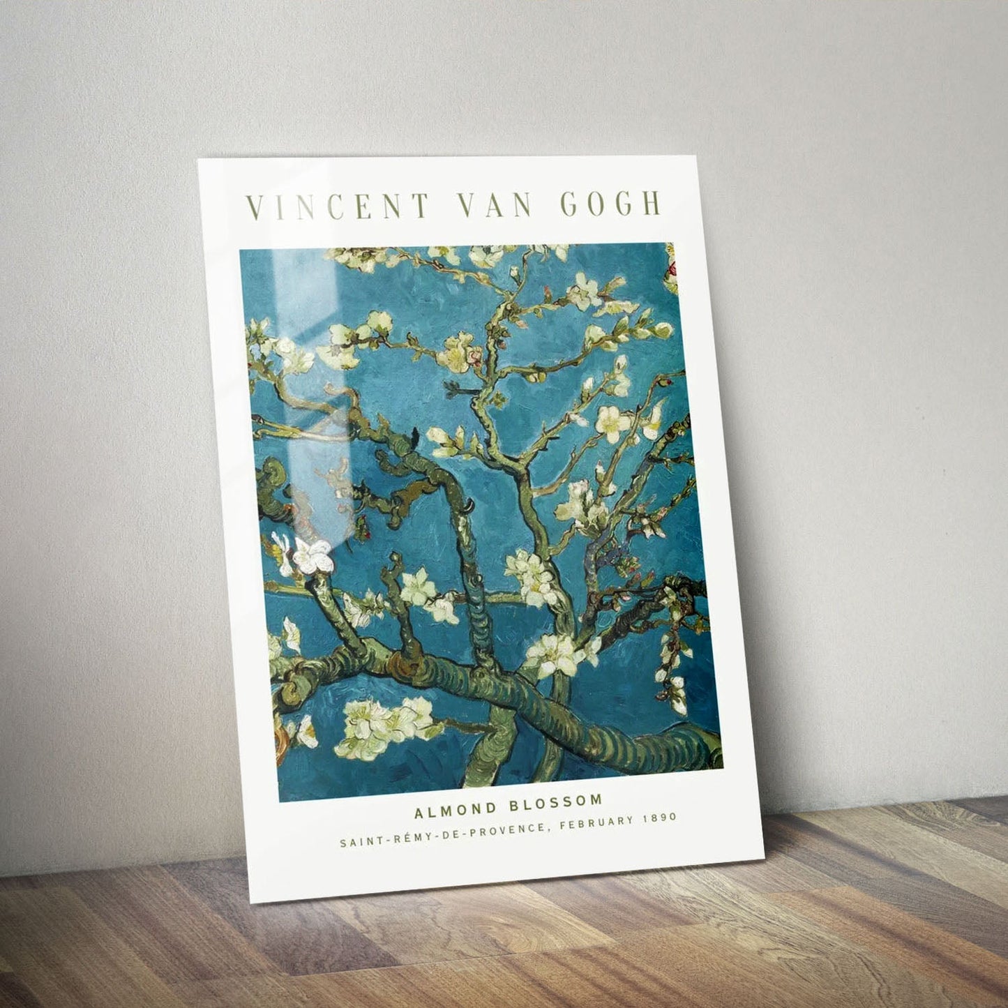 Wes Co Gallery Metal Poster Almond Blossom by Vincent Van Gogh 11" x 14" Home Goods - Artist Edge to edge Metal Art Print