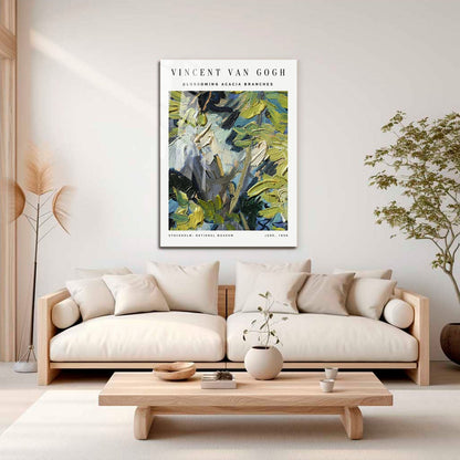 Wes Co Gallery Metal Poster Blossoming Acacia Branches by Vincent Van Gogh 16" x 24" Home Goods - Artist Edge to edge Metal Art Print