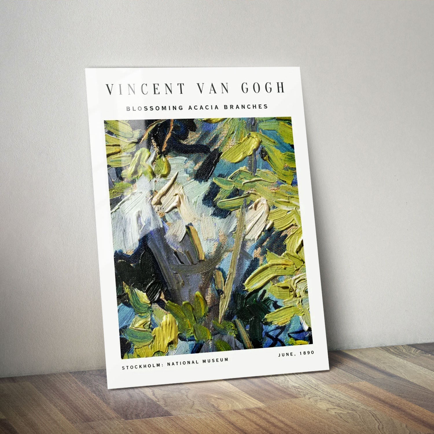 Wes Co Gallery Metal Poster Blossoming Acacia Branches by Vincent Van Gogh 11" x 14" Home Goods - Artist Edge to edge Metal Art Print