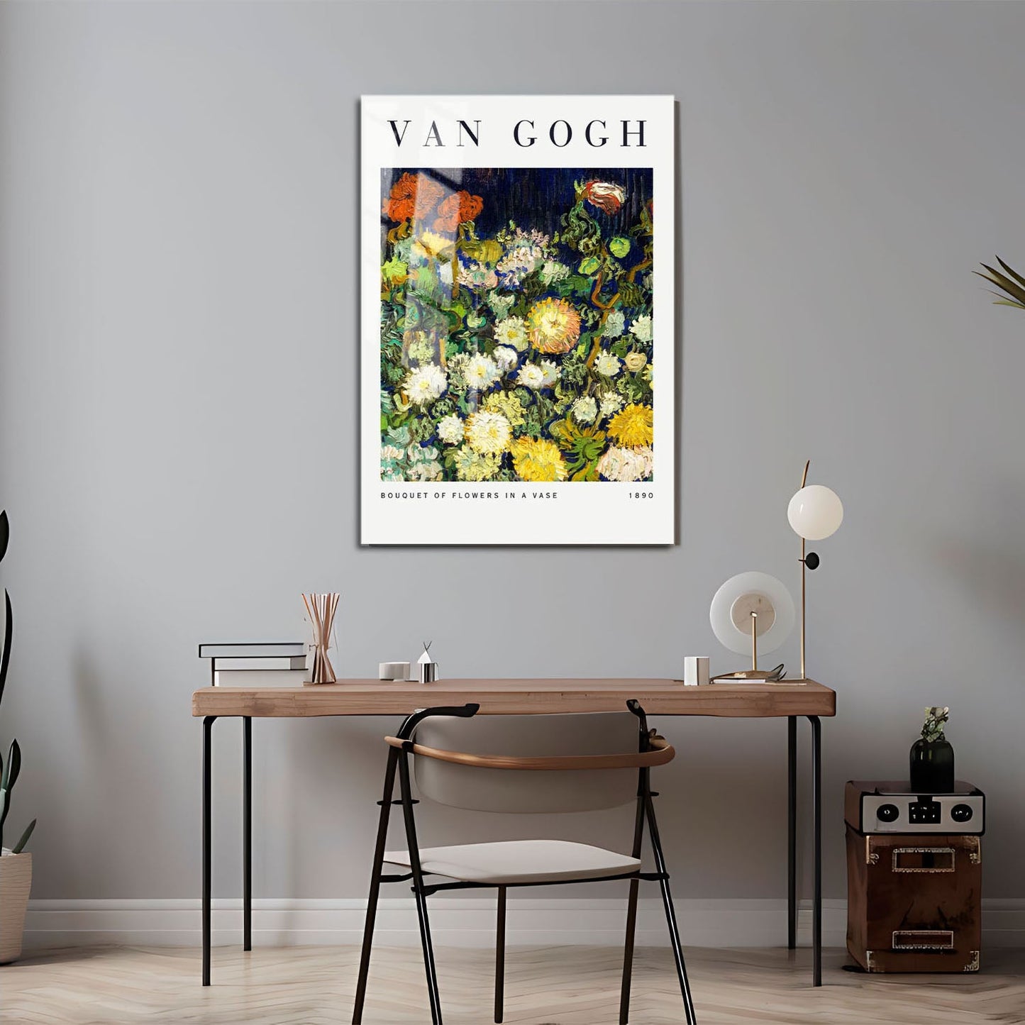 Wes Co Gallery Metal Poster Bouquet of Flowers by Vincent Van Gogh 24" x 36" Home Goods - Artist Edge to edge Metal Art Print