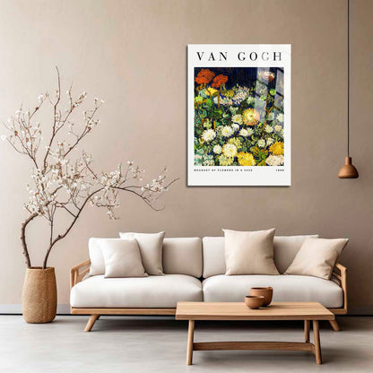 Wes Co Gallery Metal Poster Bouquet of Flowers by Vincent Van Gogh 5" x 7" Home Goods - Artist Edge to edge Metal Art Print