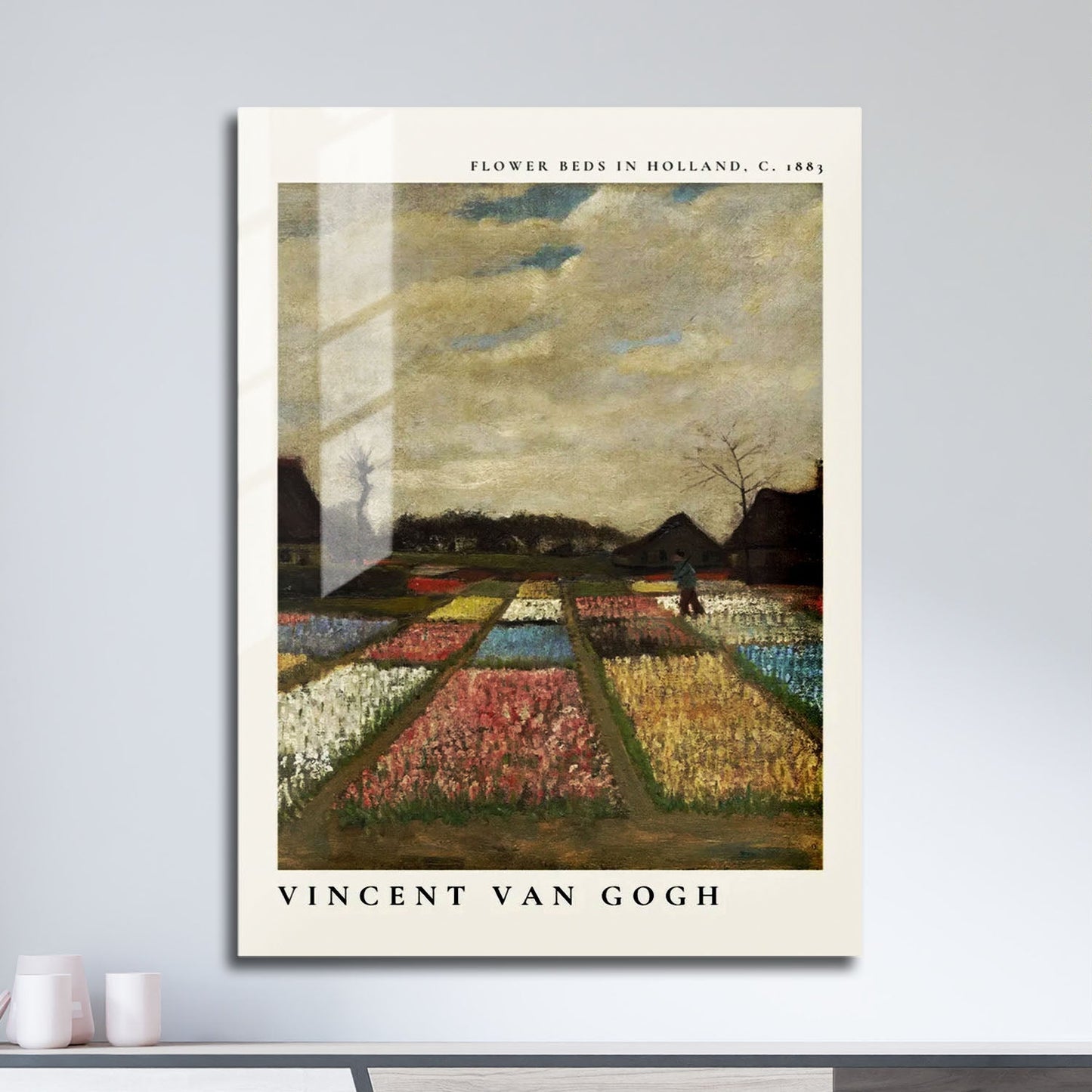 Wes Co Gallery Metal Poster Flower Beds in Holland by Vincent Van Gogh 11" x 17" Home Goods - Artist Edge to edge Metal Art Print