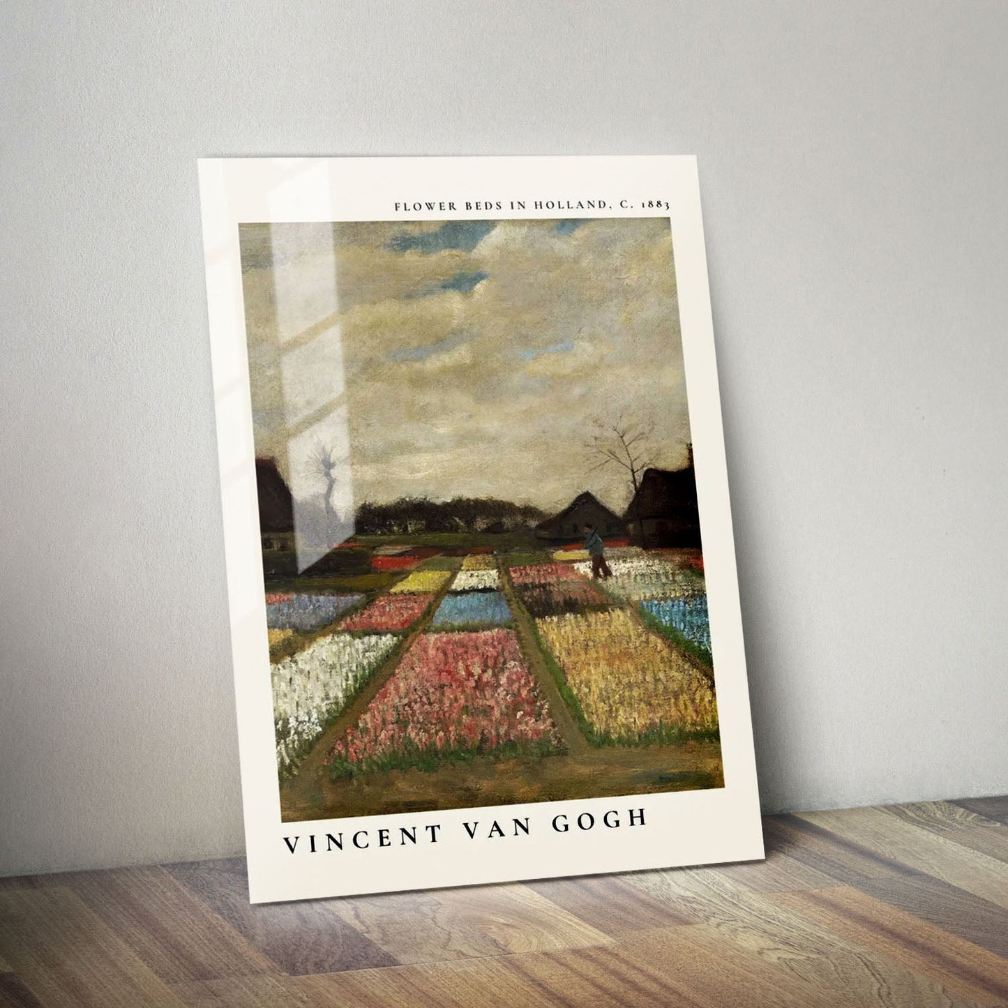 Wes Co Gallery Metal Poster Flower Beds in Holland by Vincent Van Gogh 11" x 14" Home Goods - Artist Edge to edge Metal Art Print