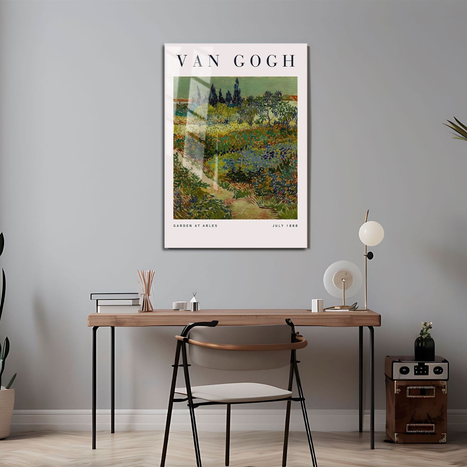 Wes Co Gallery Metal Poster Garden at Arles by Vincent Van Gogh 24" x 36" Home Goods - Artist Edge to edge Metal Art Print