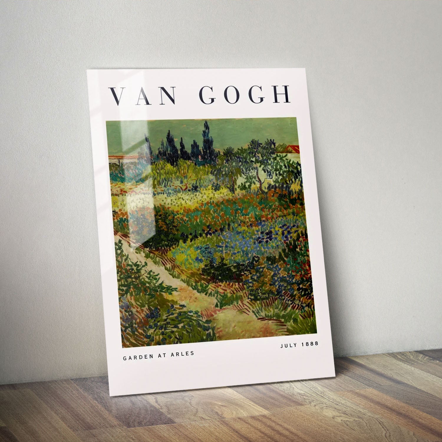 Wes Co Gallery Metal Poster Garden at Arles by Vincent Van Gogh 11" x 14" Home Goods - Artist Edge to edge Metal Art Print