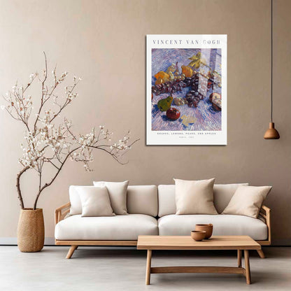 Wes Co Gallery Metal Poster Grapes, Lemon, Pears and Apple by Vincent Van Gogh 5" x 7" Home Goods - Artist Edge to edge Metal Art Print