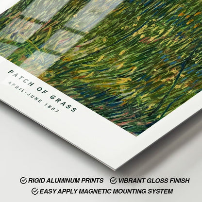 Wes Co Gallery Metal Poster Patch of Grass by Vincent Van Gogh 11" x 17" Home Goods - Artist Edge to edge Metal Art Print