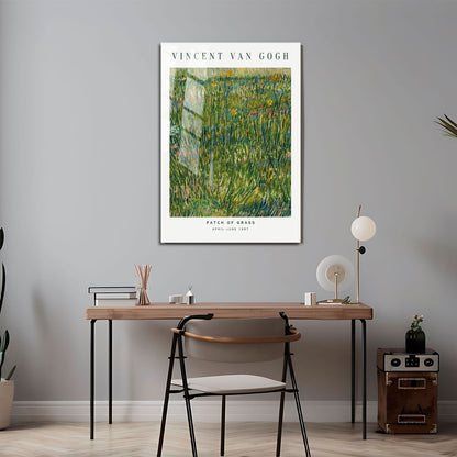 Wes Co Gallery Metal Poster Patch of Grass by Vincent Van Gogh 24" x 36" Home Goods - Artist Edge to edge Metal Art Print