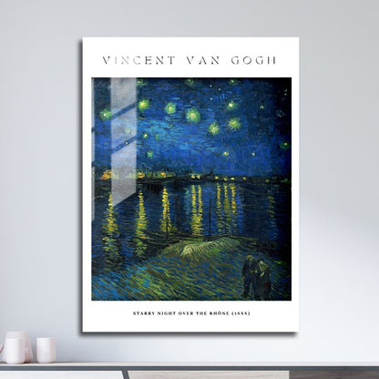 Wes Co Gallery Metal Poster Starry Night over the Rhone by Vincent Van Gogh 11" x 17" Home Goods - Artist Edge to edge Metal Art Print