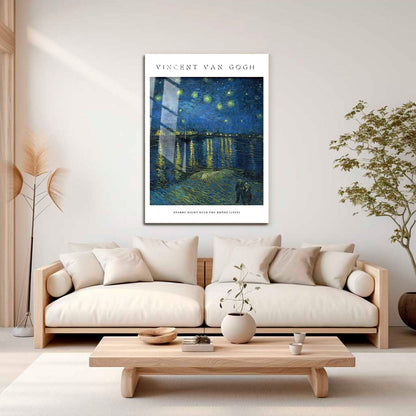 Wes Co Gallery Metal Poster Starry Night over the Rhone by Vincent Van Gogh 16" x 24" Home Goods - Artist Edge to edge Metal Art Print