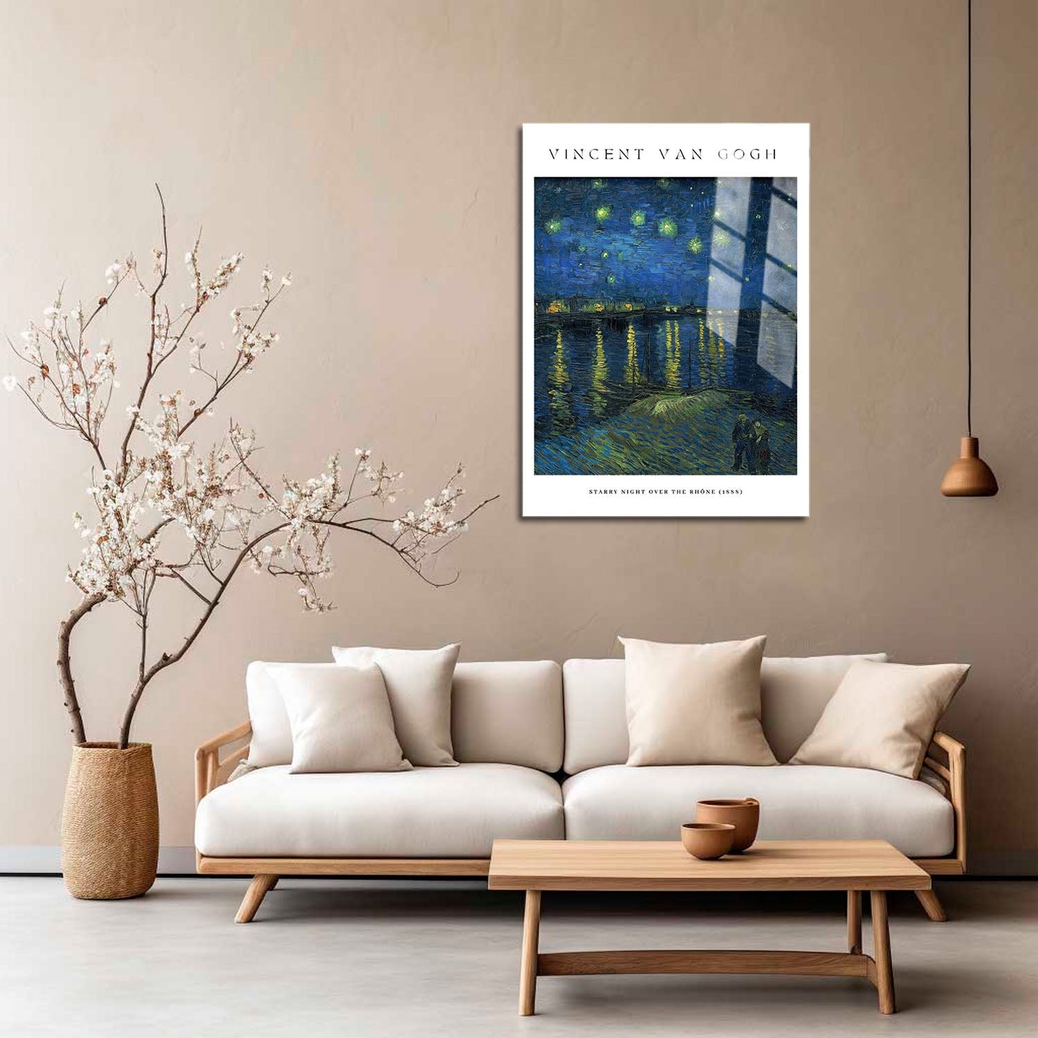 Wes Co Gallery Metal Poster Starry Night over the Rhone by Vincent Van Gogh 5" x 7" Home Goods - Artist Edge to edge Metal Art Print