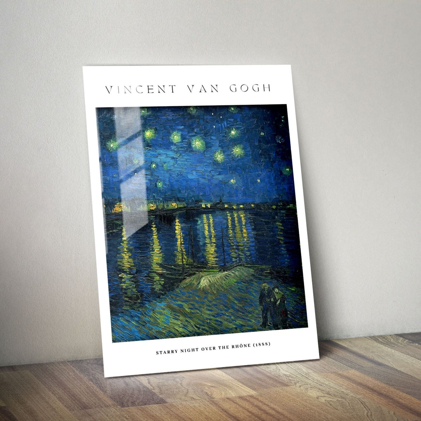 Wes Co Gallery Metal Poster Starry Night over the Rhone by Vincent Van Gogh 11" x 14" Home Goods - Artist Edge to edge Metal Art Print