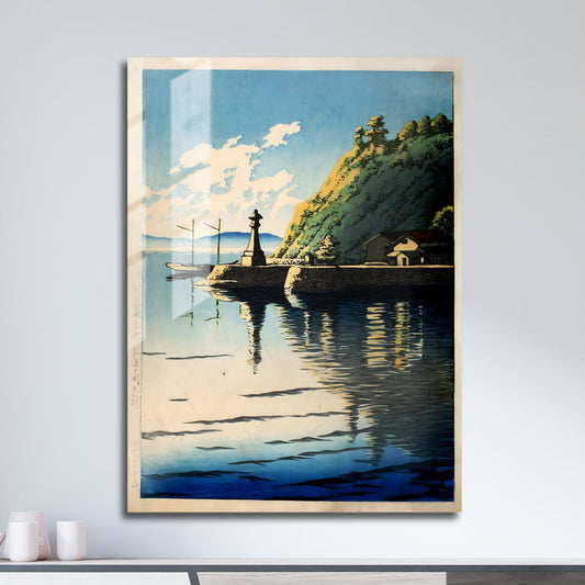 Wes Co Gallery Metal Poster Dawn at Mihogaseki by Kawase Hasui 11" x 17" Home Goods - Artist Edge to edge Metal Art Print