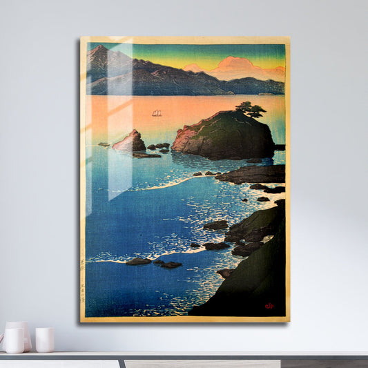 Wes Co Gallery Metal Poster Kude Beach in Wakasa by Kawase Hasui 11" x 17" Home Goods - Artist Edge to edge Metal Art Print