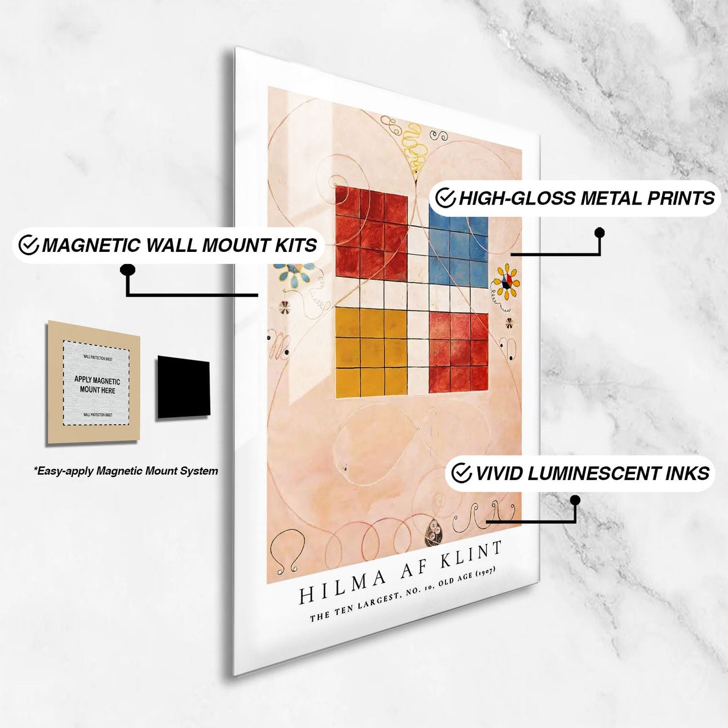 Wes Co Gallery Metal Poster The Ten Largest No. 10 Old Age by Hilma af Klint 24" x 36" Home Goods - Artist Edge to edge Metal Art Print