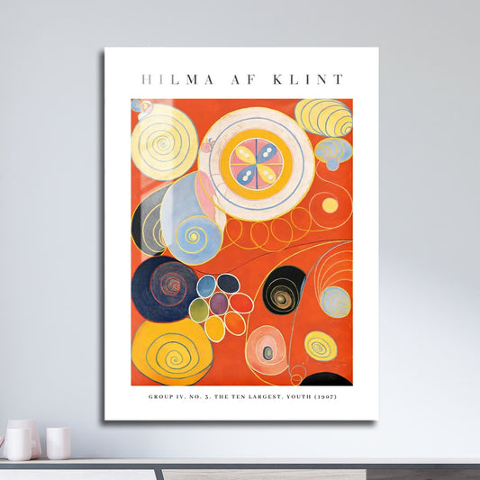 Wes Co Gallery Metal Poster The Ten Largest No. 3 Youth by Hilma af Klint 11" x 17" Home Goods - Artist Edge to edge Metal Art Print