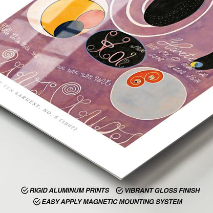 Wes Co Gallery Metal Poster The Ten Largest No. 6 by Hilma af Klint 11" x 17" Home Goods - Artist Edge to edge Metal Art Print