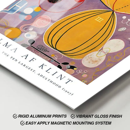 Wes Co Gallery Metal Poster The Ten Largest No. 7 Group IV by Hilma af Klint 11" x 17" Home Goods - Artist Edge to edge Metal Art Print