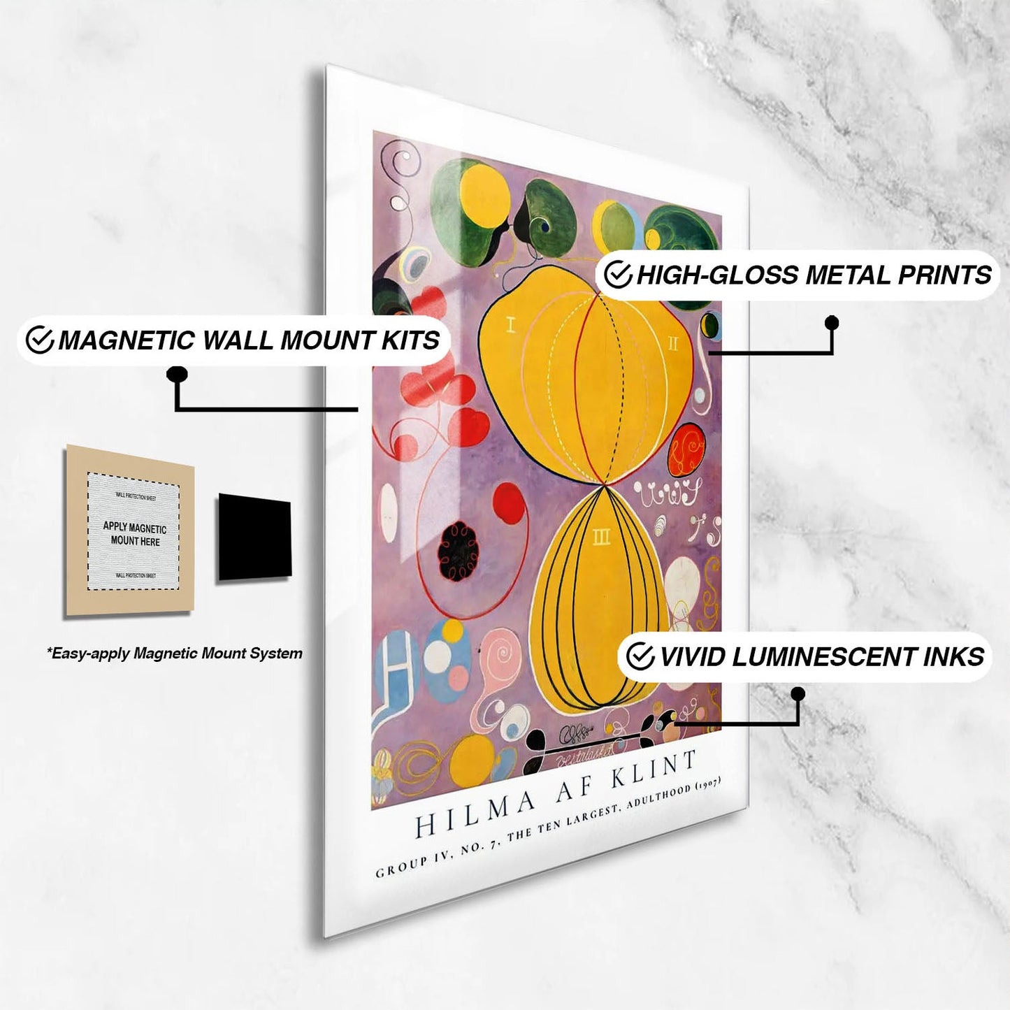 Wes Co Gallery Metal Poster The Ten Largest No. 7 Group IV by Hilma af Klint 24" x 36" Home Goods - Artist Edge to edge Metal Art Print