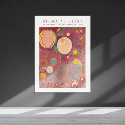 Wes Co Gallery Metal Poster The Ten Largest No. 8 Adulthood by Hilma af Klint 16" x 24" Home Goods - Artist Edge to edge Metal Art Print