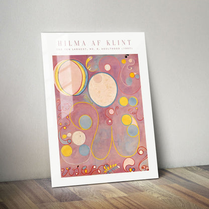 Wes Co Gallery Metal Poster The Ten Largest No. 8 Adulthood by Hilma af Klint 11" x 14" Home Goods - Artist Edge to edge Metal Art Print