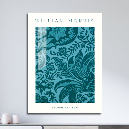 Wes Co Gallery Metal Poster Blue Marigold by William Morris 11" x 17" Home Goods - Artist Edge to edge Metal Art Print