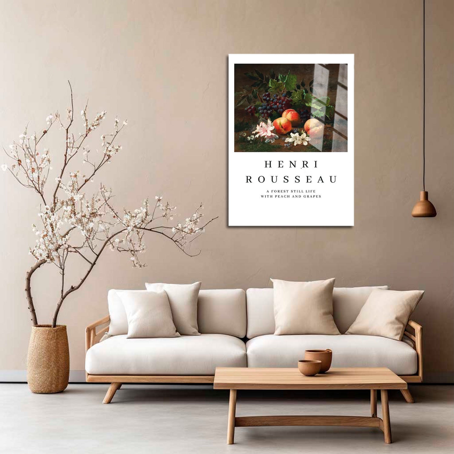 Wes Co Gallery Metal Poster Peaches and Grapes by Henri Rousseau 5" x 7" Home Goods - Artist Edge to edge Metal Art Print