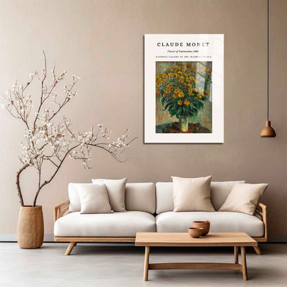 Wes Co Gallery Metal Poster Topinambur Blossom 1880 by Claude Monet 5" x 7" Home Goods - Artist Edge to edge Metal Art Print